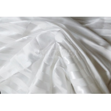 Tissu rayé de poly de satin de conception avec lumineux pour le vêtement